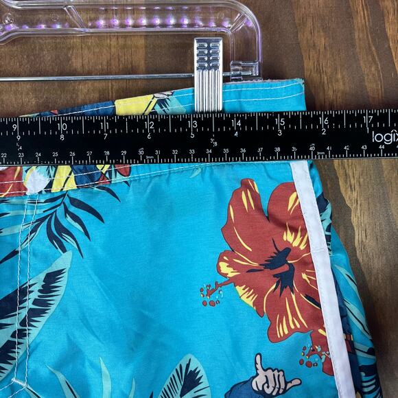 Superman Mens Shorts Swim Trunks Blue Multicolor Superhero Floral Lined Small - Picture 10 of 15